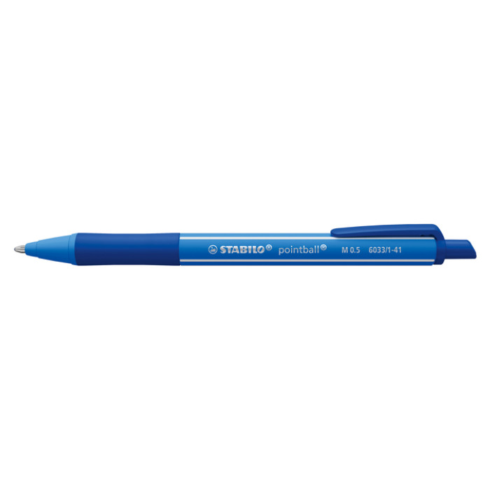 Balpen STABILO pointball colorful medium blauw blister à 1 stuk