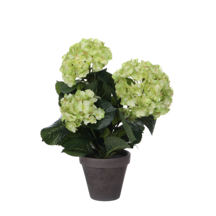 Kunstplant Mica Hortensia in pot groen Ø35 40cm