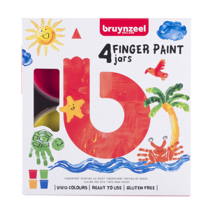 Vingerverf Bruynzeel Kids assorti 4 potjes