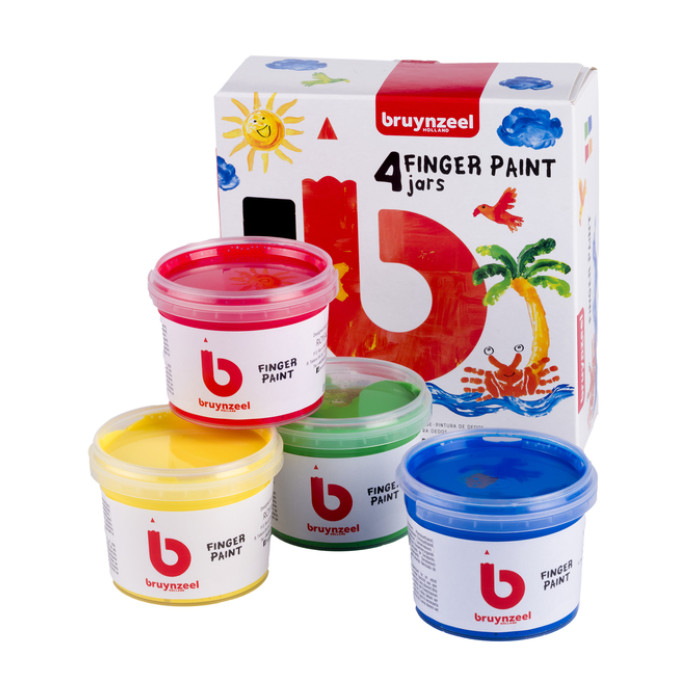 Vingerverf Bruynzeel Kids assorti 4 potjes