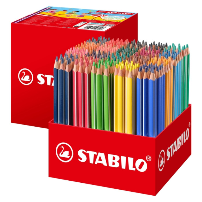 Kleurpotloden STABILO 203 Trio dik assorti classpack à 300 stuks