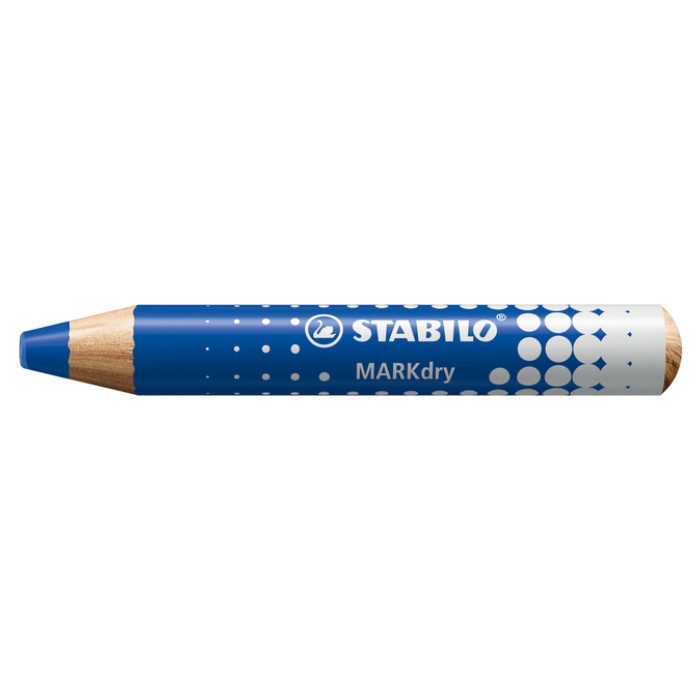 Whiteboardpotlood STABILO MARKdry incl 2 slijpers blauw classpack 30st