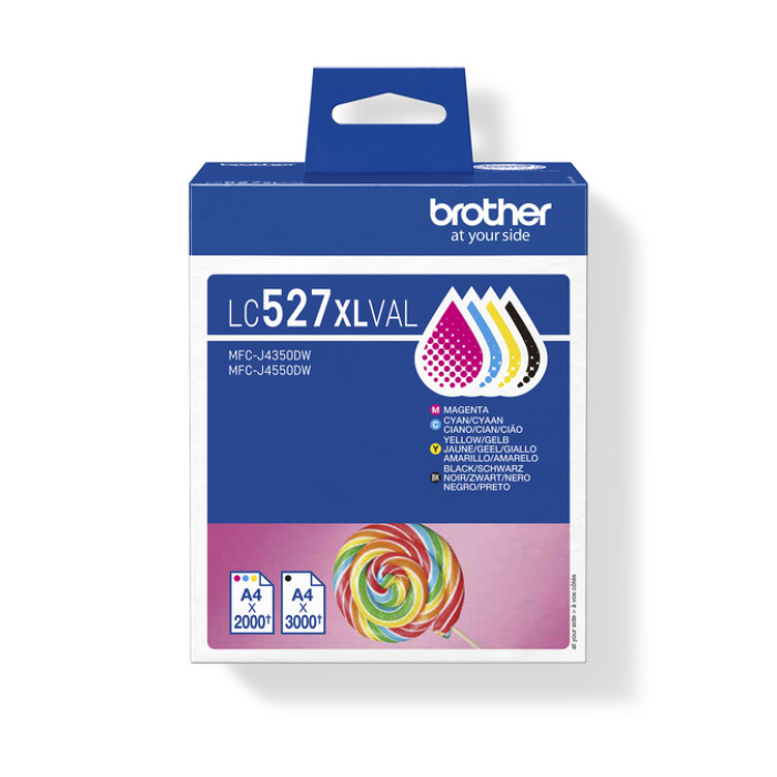 Inktcartridge Brother LC-527XL zwart + 3 kleuren