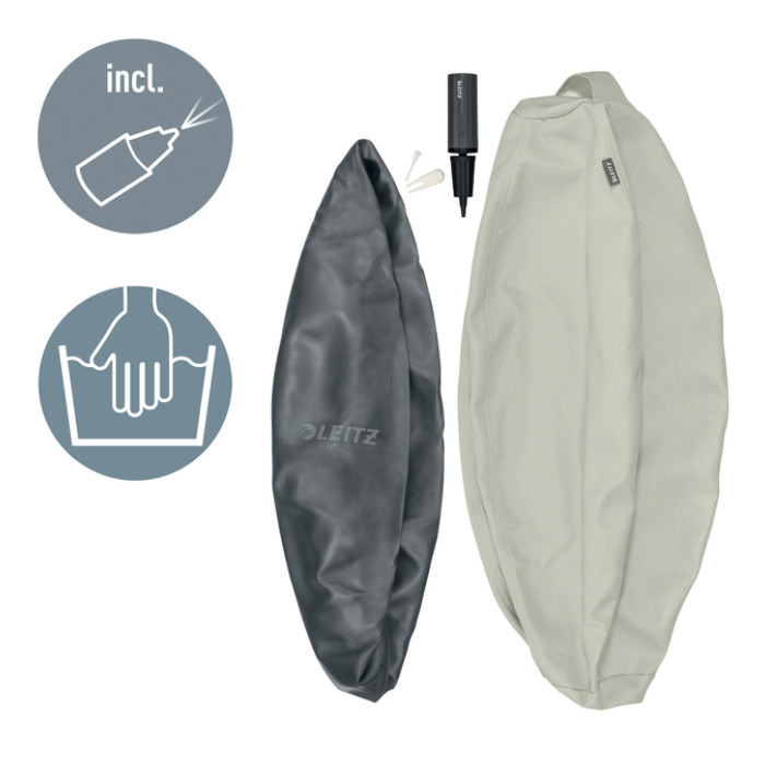 Actieve zitbal Leitz Ergo 65cm anti-rol lichtgrijs