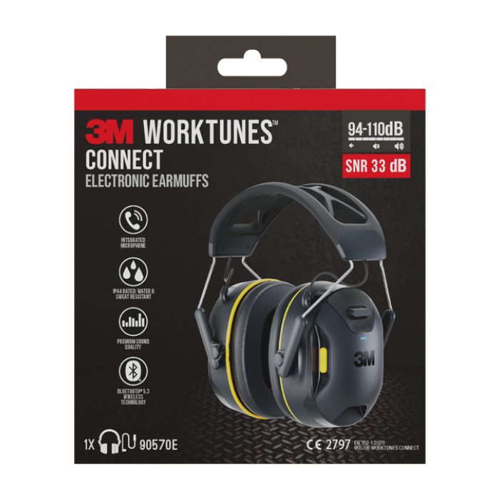 Oorkap 3M WorkTunes Connect Bluetooth 94-110 dB zwart