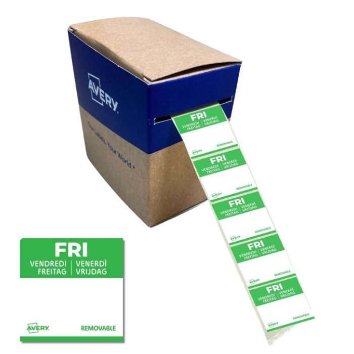 Etiket Avery HACCP vrijdag-groen 25x25mm 1000 stuks