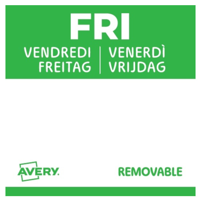 Etiket Avery HACCP vrijdag-groen 25x25mm 1000 stuks
