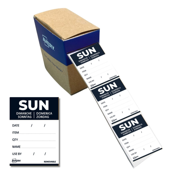 Etiket Avery HACCP zondag-zwart 40x56mm 500 stuks
