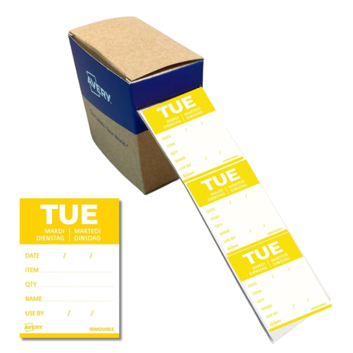 Etiket Avery HACCP dinsdag-geel 40x56mm 500 stuks