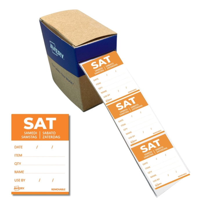 Etiket Avery HACCP zaterdag-oranje 40x56mm 500 stuks