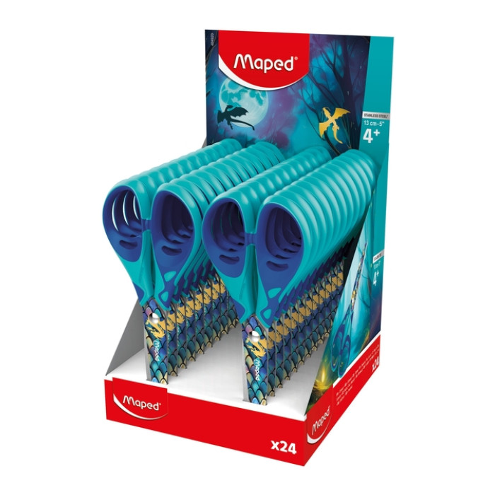 Kinderschaar Maped Dragon 13cm display à 24 stuks blauw