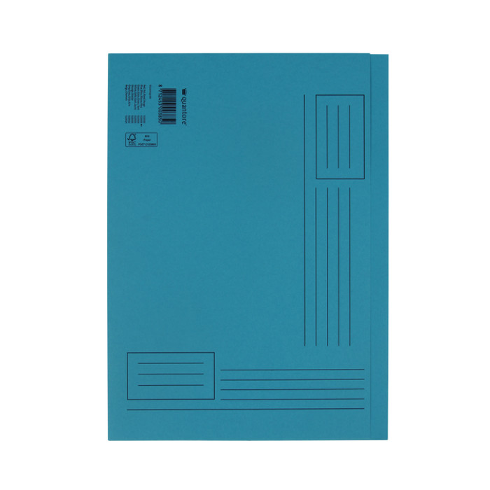 Vouwmap Quantore A4 ongelijke zijde 320gr blauw
