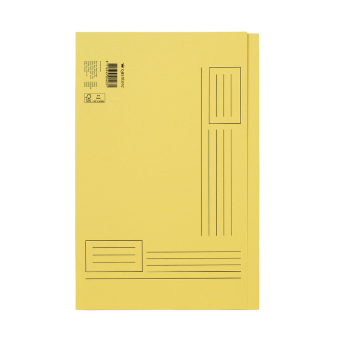 Vouwmap Quantore Folio ongelijke zijde 320gr geel
