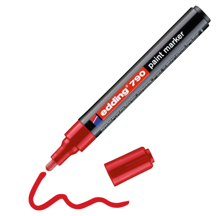 Paintmarker edding 790 op alcoholbasis 2-3mm rood