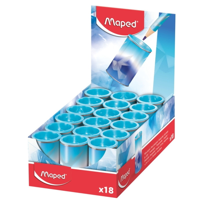 Puntenslijper Maped Arctic Vibes 1-gaats display a 18 stuks blauw