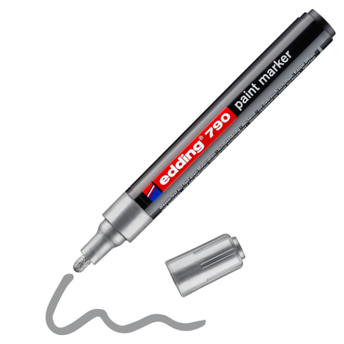 Paintmarker edding 790 op alcoholbasis 2-3mm zilver