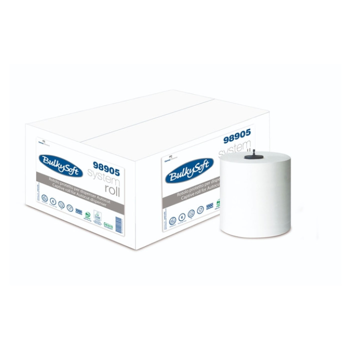 Handdoekrol BulkySoft H1 Matic 2-laags 200m wit 98905