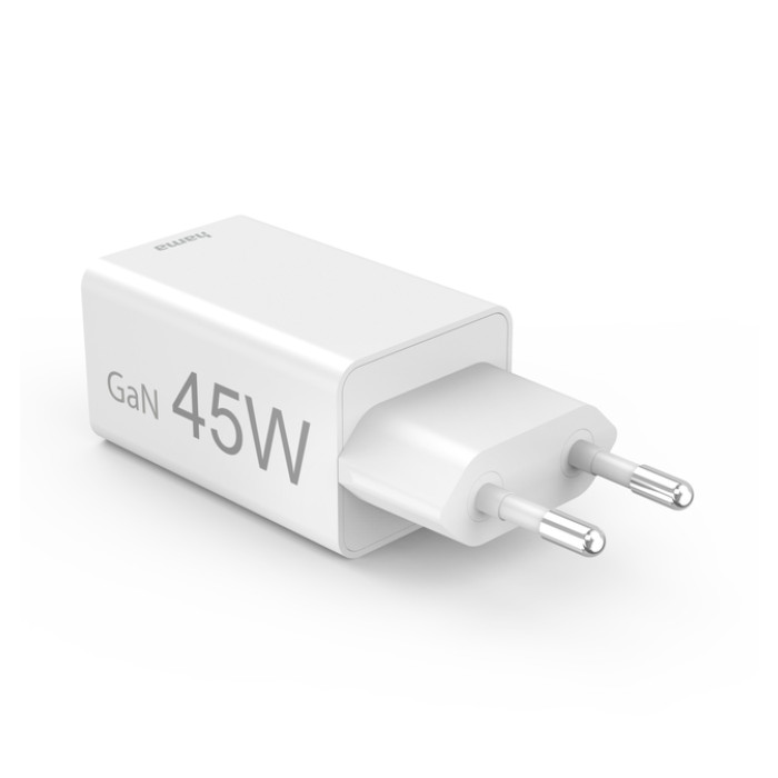 Oplader Hama USB-C/USB-A Mini PD 45W wit
