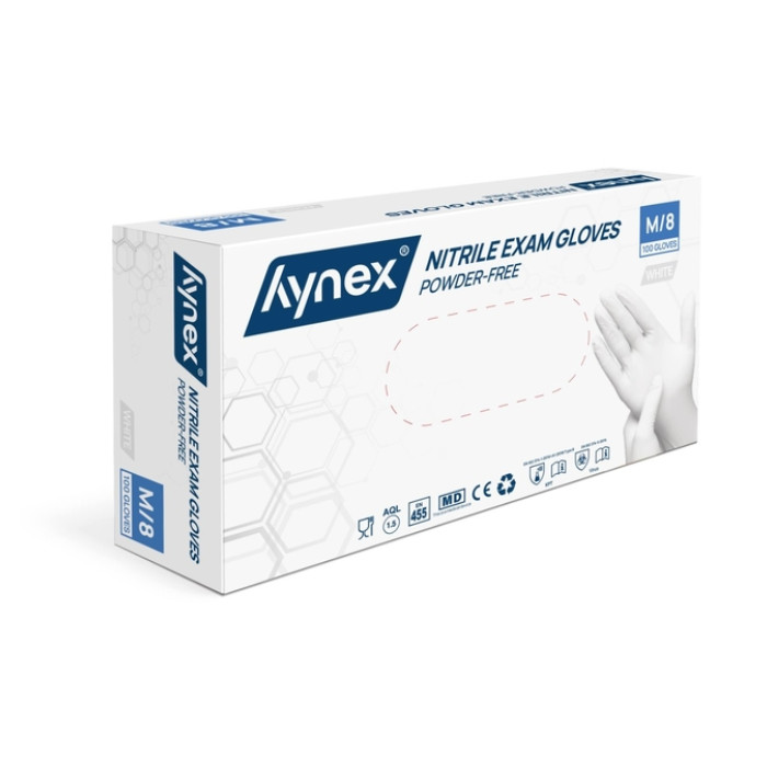 Handschoen Hynex nitril M wit 3.5g 100 stuks