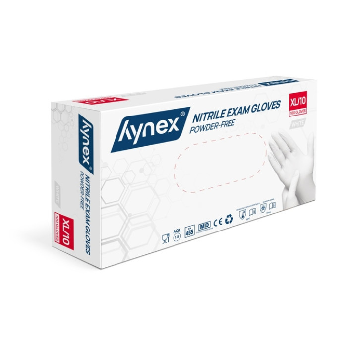 Handschoen Hynex nitril XL wit 3.5g 100 stuks