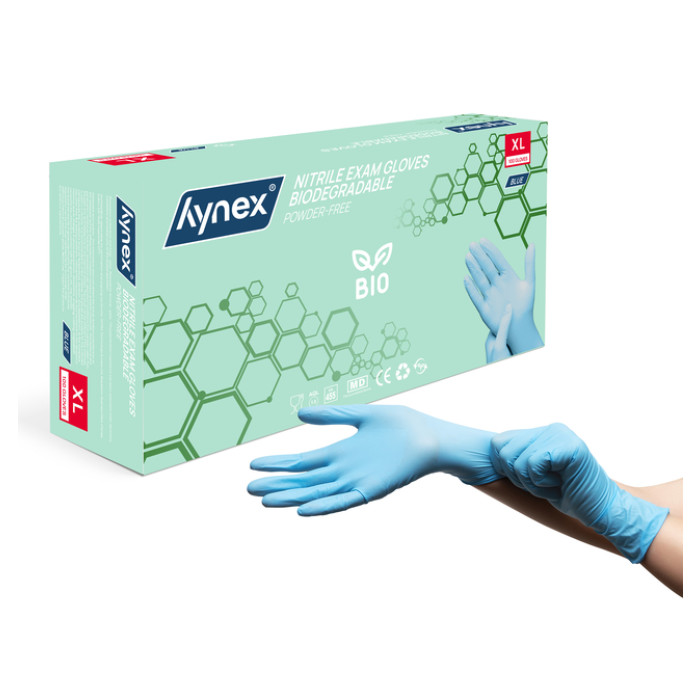 Handschoen Hynex nitril Bio XL blauw 3.5gr 100 stuks