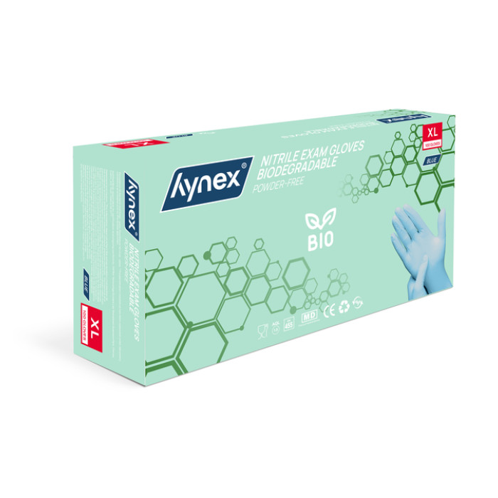 Handschoen Hynex nitril Bio XL blauw 3.5gr 100 stuks