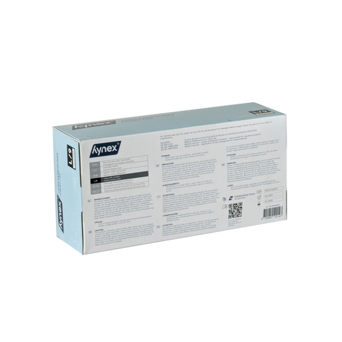 Handschoen Hynex latex L wit 5g 100 stuks