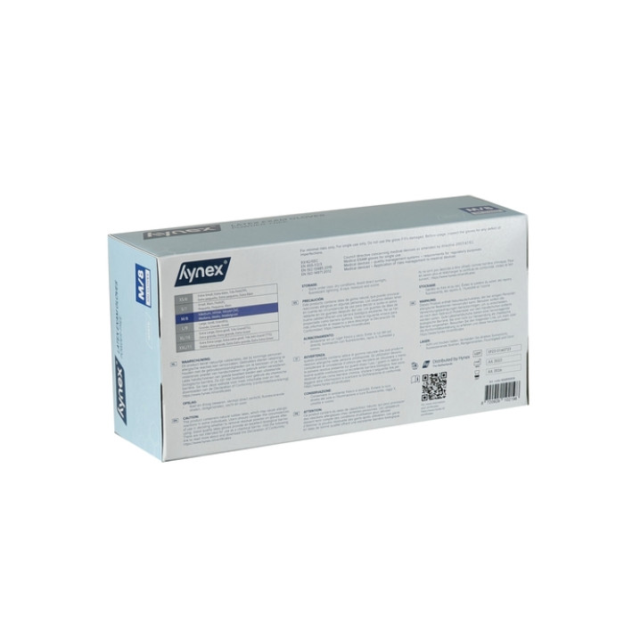 Handschoen Hynex latex M wit 5gr 100 stuks