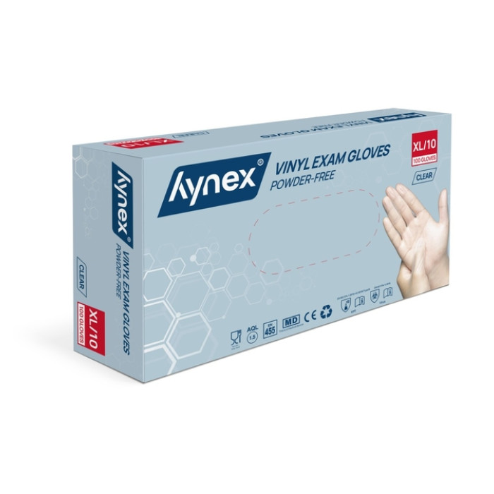 Handschoen Hynex vinyl XL transparant 4.5gr 100 stuks