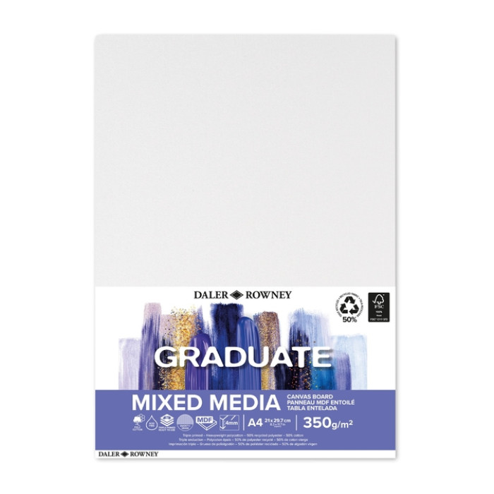 Canvasboard Daler-Rowney Graduate mixed media A4 wit