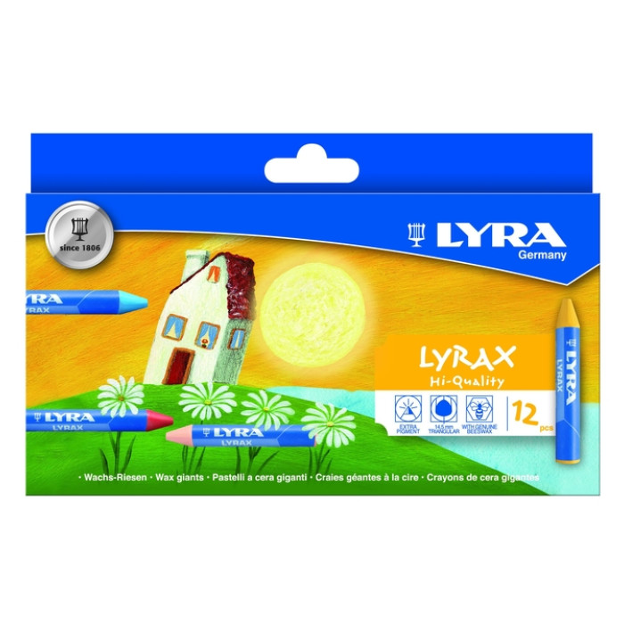 Waskrijt LYRA Lyrax Wax Giants set à 12 kleuren