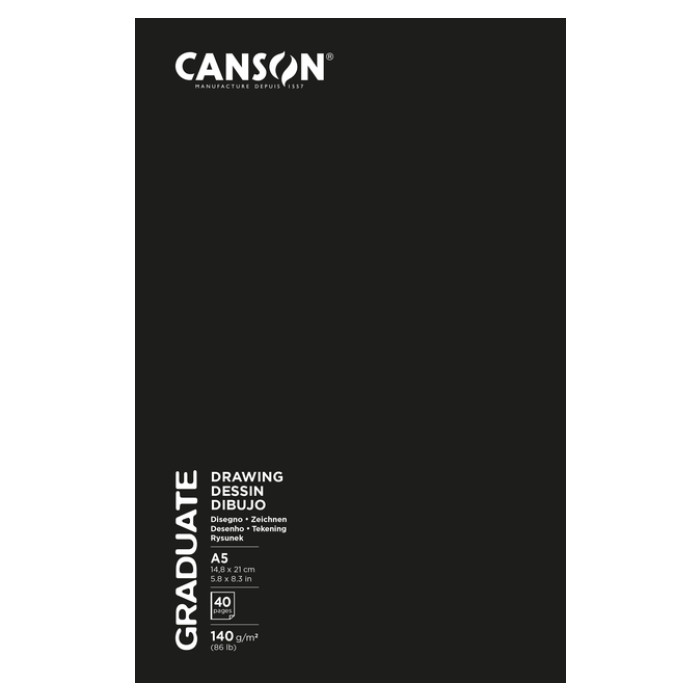 Schetsboek Canson Graduate 20vel 140gr A5 wit