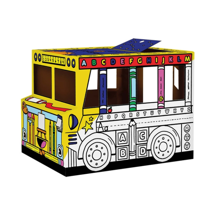 Kartonnen Speelbus Bankers Box Play inkleurbaar