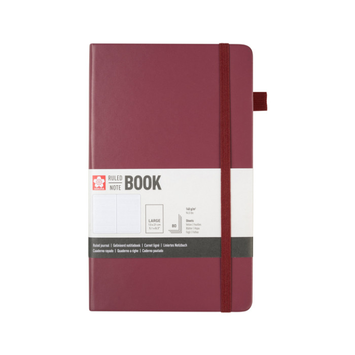 Notitieboek Sakura large 130x210mm lijn hard cover moerbei