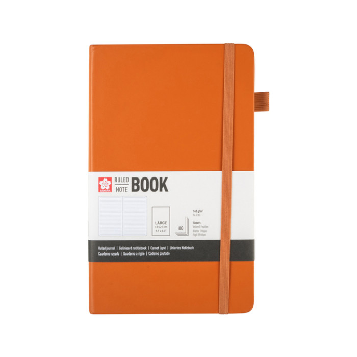 Notitieboek Sakura large 130x210mm lijn hard cover amber
