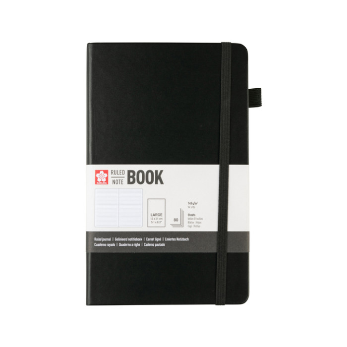 Notitieboek Sakura large 130x210mm lijn hard cover zwart