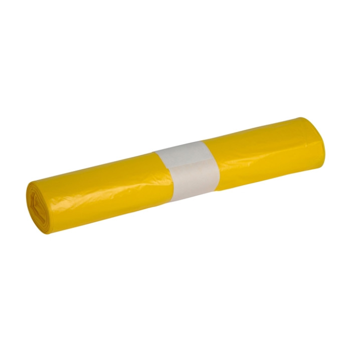 Afvalzak Propsac HDPE T25 70x110cm 120L geel  rol à 20 stuks