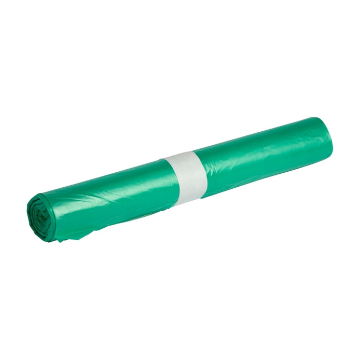Afvalzak Propsac HDPE T23 58x100cm 70L groen rol à 25 stuks