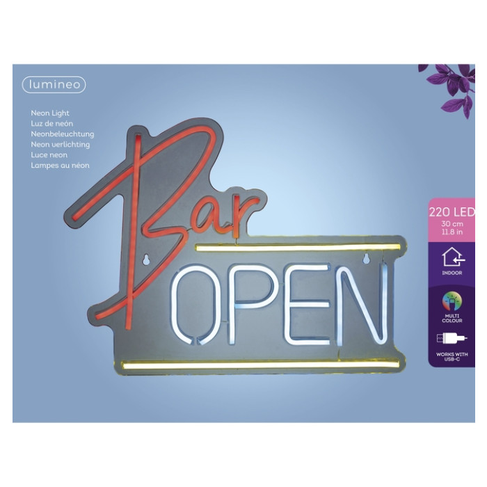Ledbord Lumineo indoor USB neon Bar Open