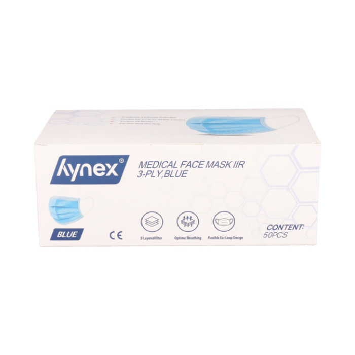 Mondmasker Hynex IIR 3-laags blauw 50 stuks