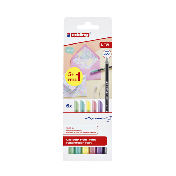 Fineliner edding 1200 fijn pastel assorti