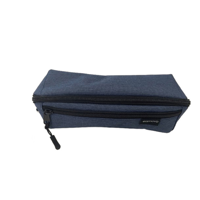 Pennenetui Econovo met 2 ritsluitingen blauw