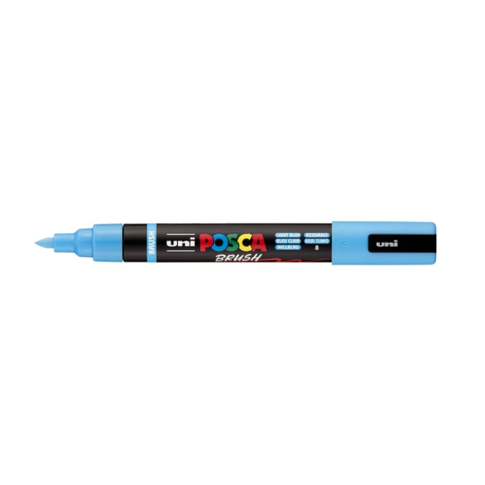 Paintmarker Uni POSCA PC-5BR brushpunt medium lichtblauw