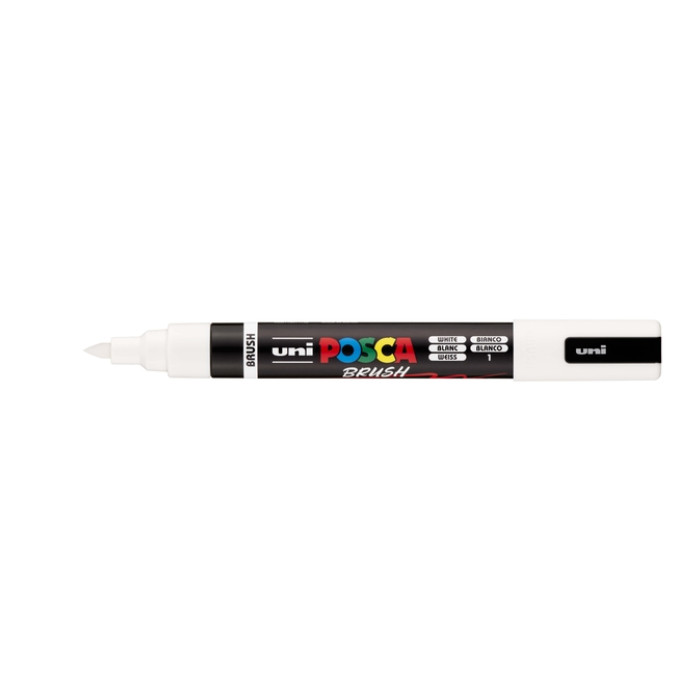 Paintmarker Uni POSCA PC-5BR brushpunt medium wit