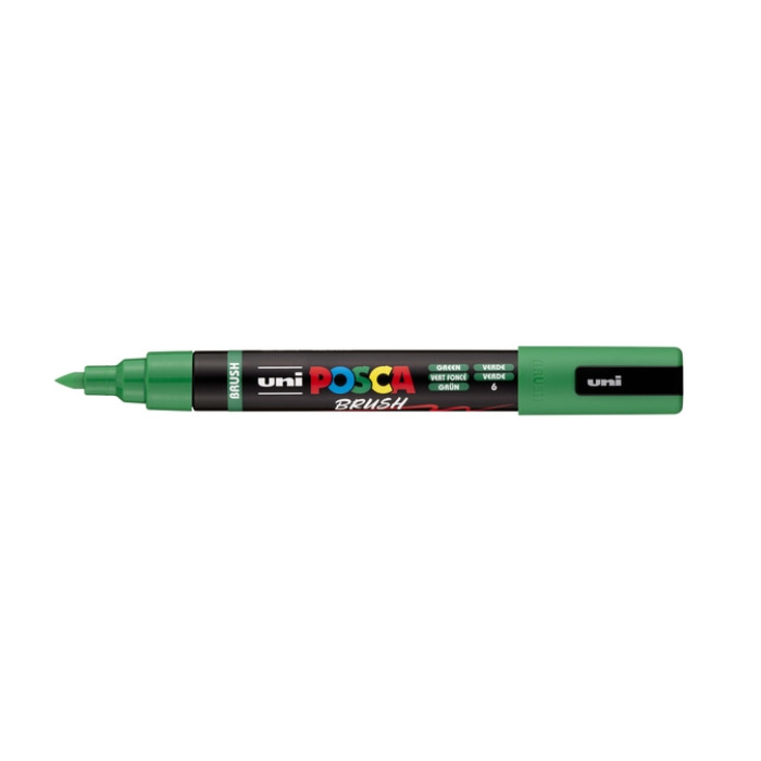 Paintmarker Uni POSCA PC-5BR brushpunt medium donkergroen