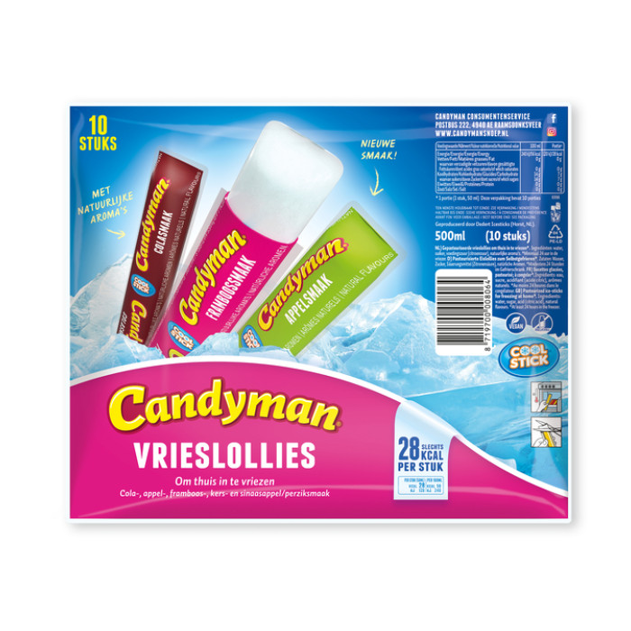 Vrieslolly Candyman 50 milliliter zak 10 stuks
