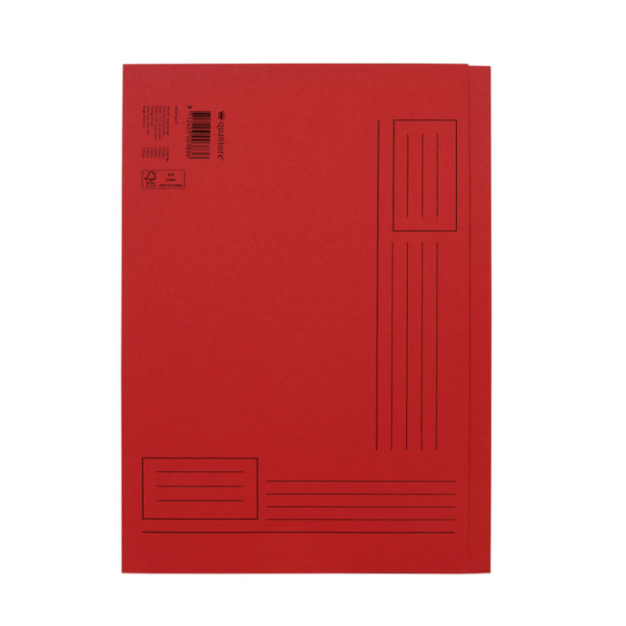 Vouwmap Quantore A4 ongelijke zijde 320gr rood