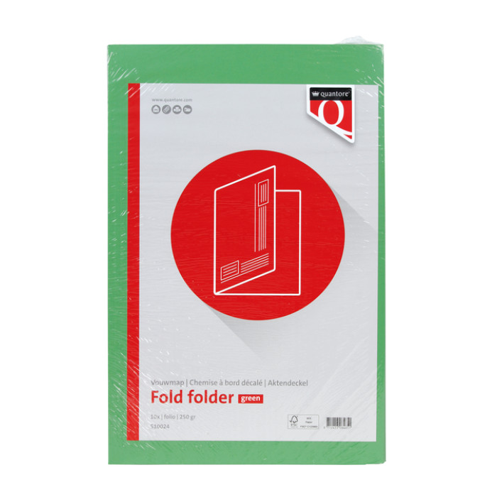 Vouwmap Quantore Folio ongelijke zijde 320gr groen