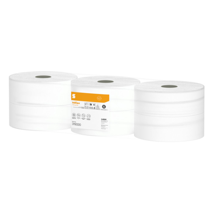 Toiletpapier Satino JT2 HiCycle 2-laags 6x380m wit 319330