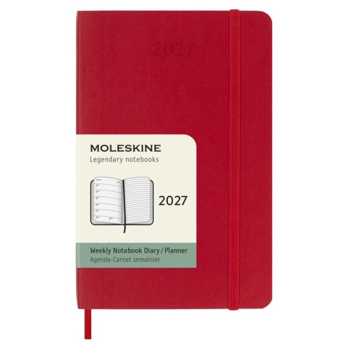 Agenda 2027 Moleskine 12M Planner Weekly 7dagen/1pagina pocket sc scarlet red